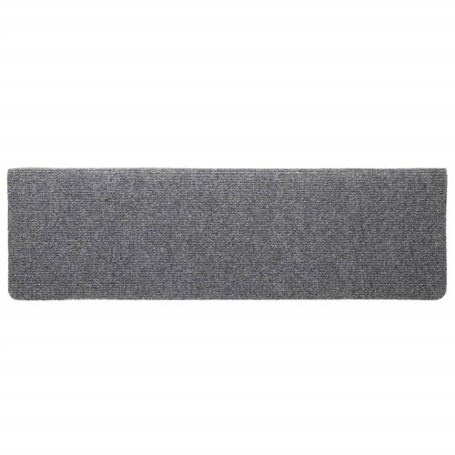Selvklæbende trappemåtter 5 stk. 65x21x4 cm tuftet lysegrå