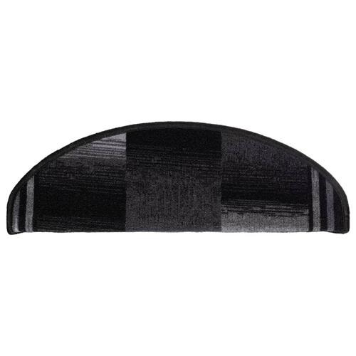 Selvklæbende trappemåtter 5 stk. 65x21x4 cm sort og grå
