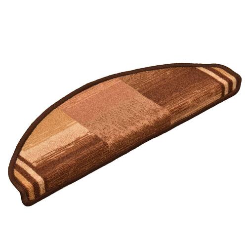 Selvklæbende trappemåtter 5 stk. 65x21x4 cm brun