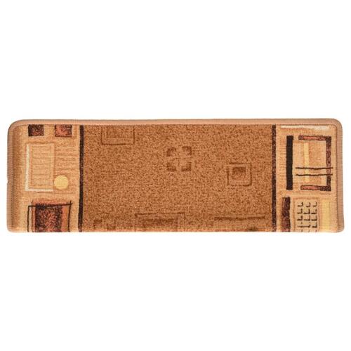 Selvklæbende trappemåtter 10 stk. 65x21x4 cm beige