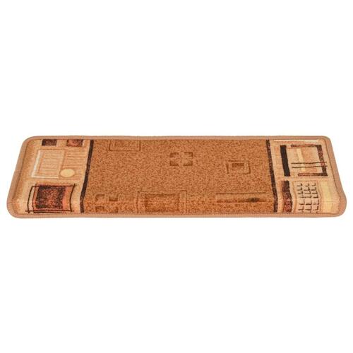 Selvklæbende trappemåtter 10 stk. 65x21x4 cm beige