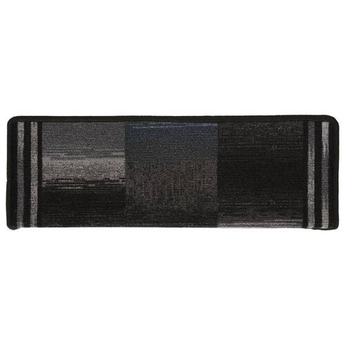 Selvklæbende trappemåtter 10 stk. 65x21x4 cm sort og grå