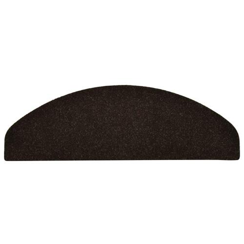 Selvklæbende trappemåtter 15 stk. 65x21x4 cm tuftet mørkebrun