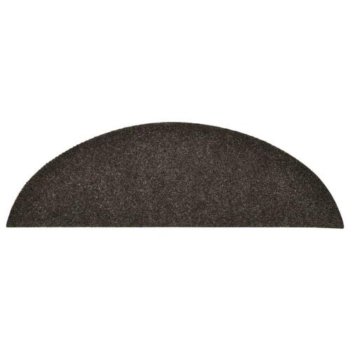 Selvklæbende trappemåtter 15 stk. 56x17x3 cm tuftet antracitgrå