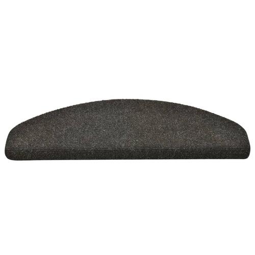 Selvklæbende trappemåtter 15 stk. 65x21x4 cm tuftet antracitgrå