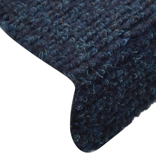 Selvklæbende trappemåtter - 15 stk., 56×17×3 cm, marineblå halvrund