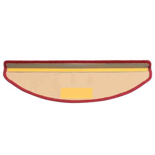 Selvklæbende trappemåtter 15 stk. 65x21x4 cm rød