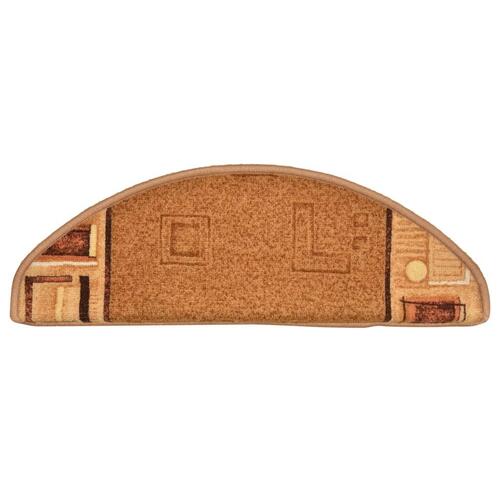 Selvklæbende trappemåtter 15 stk. 65x21x4 cm beige