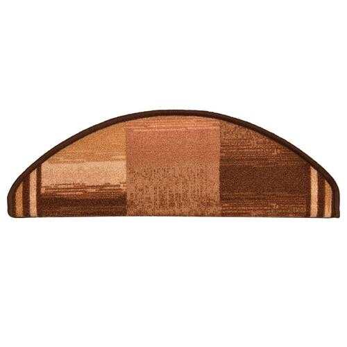 Selvklæbende trappemåtter 15 stk. 65x21x4 cm brun