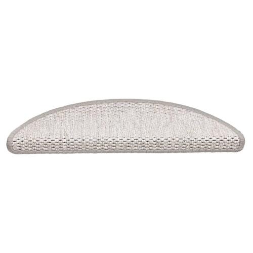 Selvklæbende trappemåtter 15 stk. 56x17x3 cm sisal-look platina