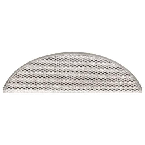Selvklæbende trappemåtter 15 stk. 56x17x3 cm sisal-look platina