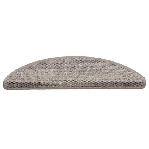 Selvklæbende trappemåtter 15 stk. 56x17x3 cm sisal-look sølv