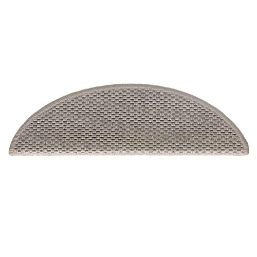 Selvklæbende trappemåtter 15 stk. 56x17x3 cm sisal-look sølv
