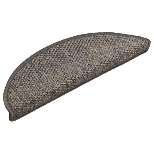 Selvklæbende trappemåtter 15 stk. 56x17x3 cm sisal brun-beige