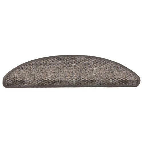 Selvklæbende trappemåtter 15 stk. 56x17x3 cm sisal brun-beige