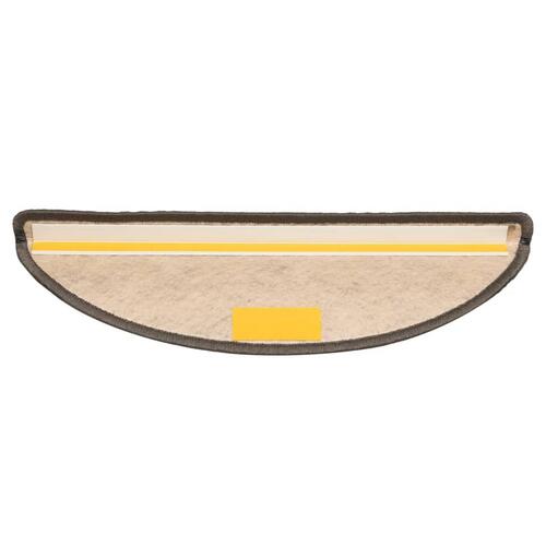 Selvklæbende trappemåtter 15 stk. 56x17x3 cm sisal brun-beige