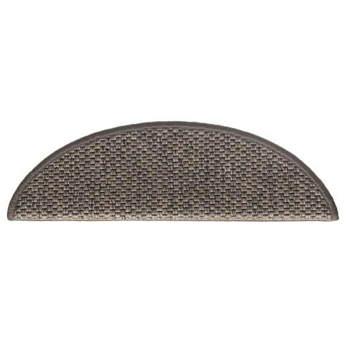 Selvklæbende trappemåtter 15 stk. 56x17x3 cm sisal brun-beige