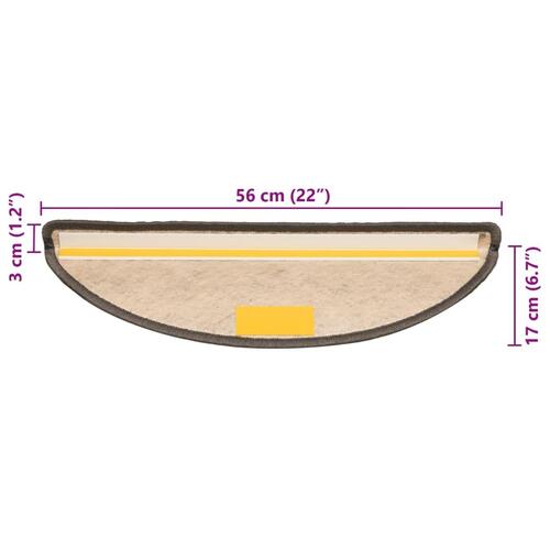 Selvklæbende trappemåtter 15 stk. 56x17x3 cm sisal brun-beige