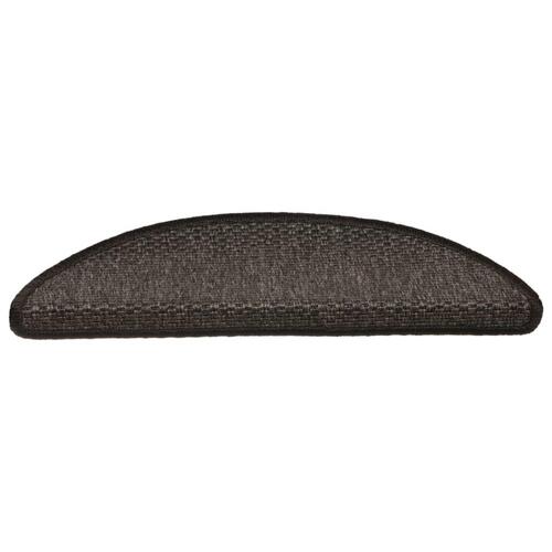 Selvklæbende trappemåtter 15 stk. 56x17x3cm sisal-look antracit
