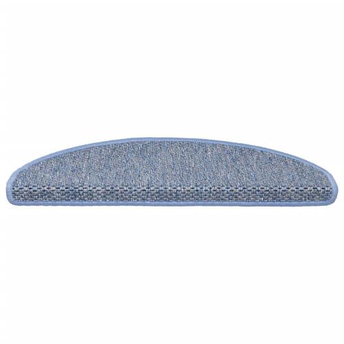 Selvklæbende trappemåtter 15 stk. 56x17x3 cm sisal-look blå