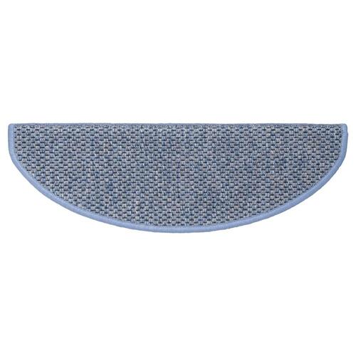 Selvklæbende trappemåtter 15 stk. 56x17x3 cm sisal-look blå