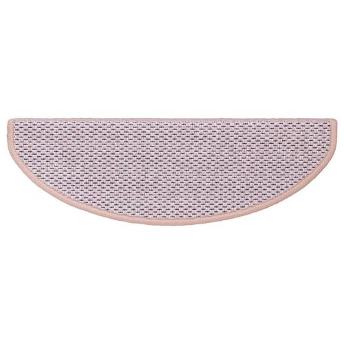 Selvklæbende trappemåtter 15 stk. 56x17x3 cm sisal-look lyserød