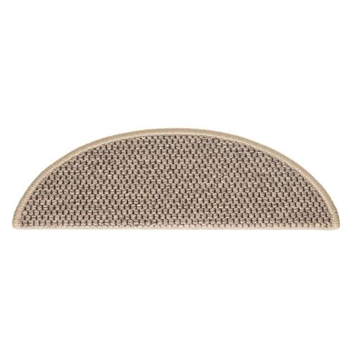 Selvklæbende trappemåtter 15 stk. 56x17x3 cm sisal-look beige
