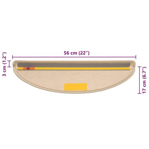 Selvklæbende trappemåtter 15 stk. 56x17x3 cm sisal-look beige