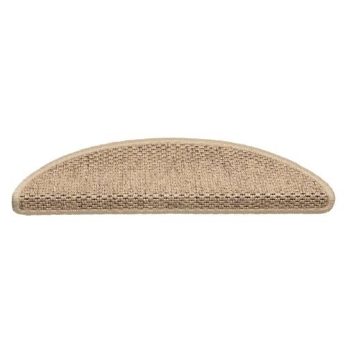 Selvklæbende trappemåtter 15stk. 56x17x3cm sisal-look sandfarve