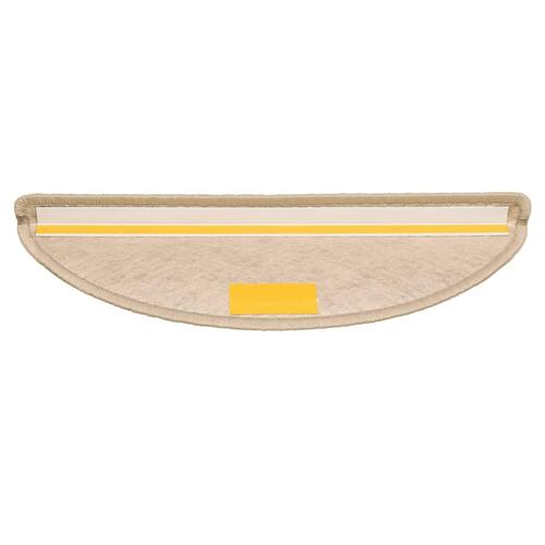 Selvklæbende trappemåtter 15stk. 56x17x3cm sisal-look sandfarve