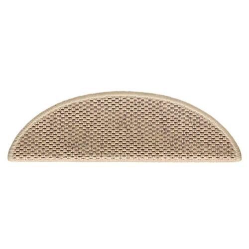 Selvklæbende trappemåtter 15stk. 56x17x3cm sisal-look sandfarve