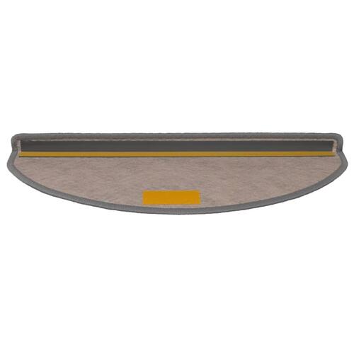 Selvklæbende trappemåtter 15 stk. 65x21x4 cm sisal-look platina