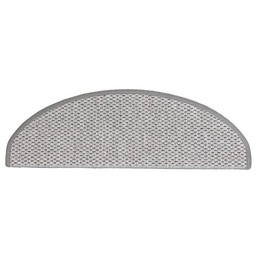 Selvklæbende trappemåtter 15 stk. 65x21x4 cm sisal-look platina