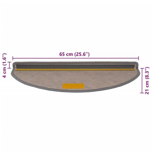 Selvklæbende trappemåtter 15 stk. 65x21x4 cm sisal-look platina