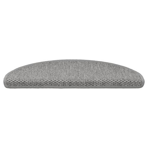 Selvklæbende trappemåtter 15 stk. 65x21x4 cm sisal-look sølv