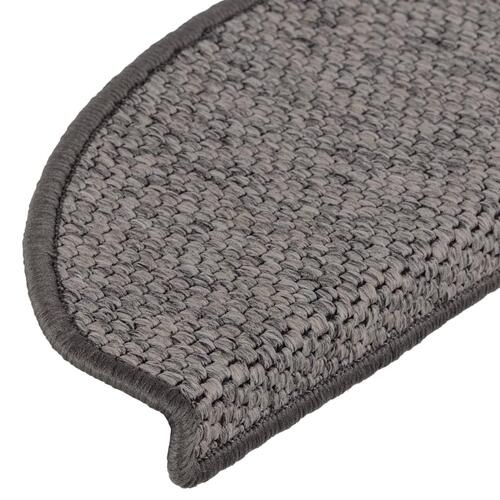 Selvklæbende trappemåtter 15 stk. 65x21x4 cm sisal brun-beige