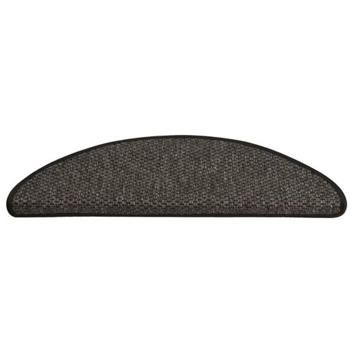 Selvklæbende trappemåtter 15 stk. 65x21x4cm sisal-look antracit