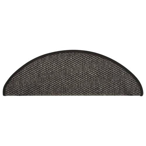 Selvklæbende trappemåtter 15 stk. 65x21x4cm sisal-look antracit