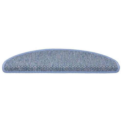 Selvklæbende trappemåtter 15 stk. 65x21x4 cm sisal-look blå