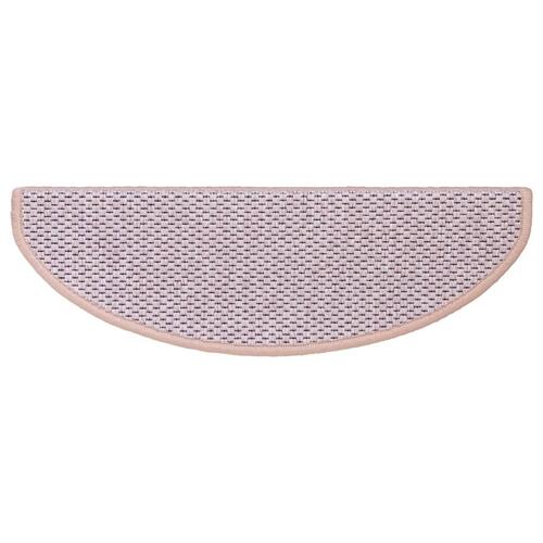 Selvklæbende trappemåtter 15 stk. 65x21x4 cm sisal-look lyserød