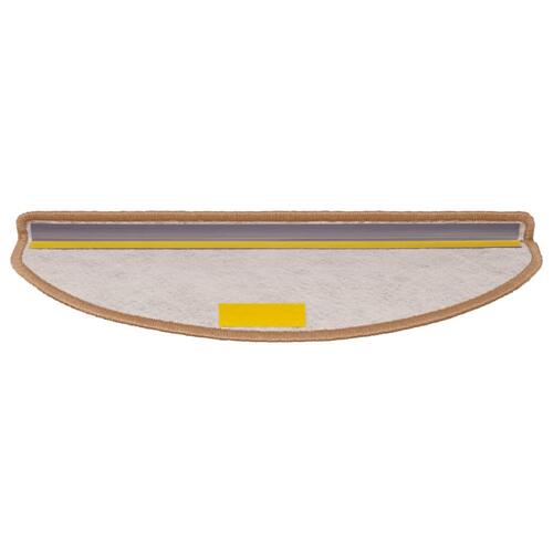 Selvklæbende trappemåtter 15 stk. 65x21x4 cm sisalfarvet