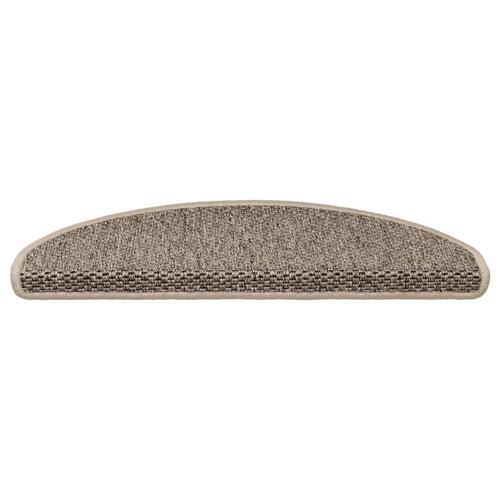 Selvklæbende trappemåtter 15 stk. 65x21x4 cm sisal-look beige