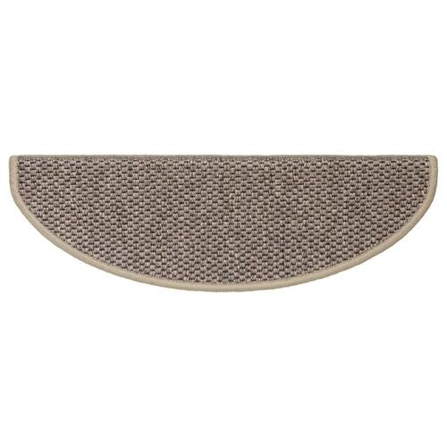Selvklæbende trappemåtter 15 stk. 65x21x4 cm sisal-look beige