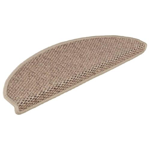 Selvklæbende trappemåtter 15stk. 65x21x4cm sisal-look sandfarve
