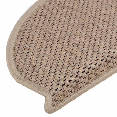 Selvklæbende trappemåtter 15stk. 65x21x4cm sisal-look sandfarve