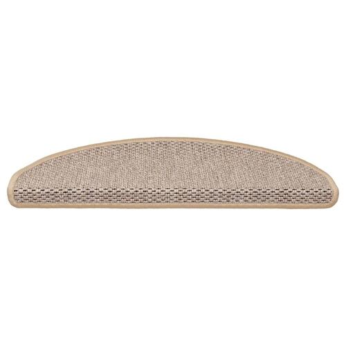 Selvklæbende trappemåtter 15stk. 65x21x4cm sisal-look lys beige