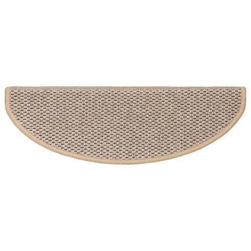 Selvklæbende trappemåtter 15stk. 65x21x4cm sisal-look lys beige