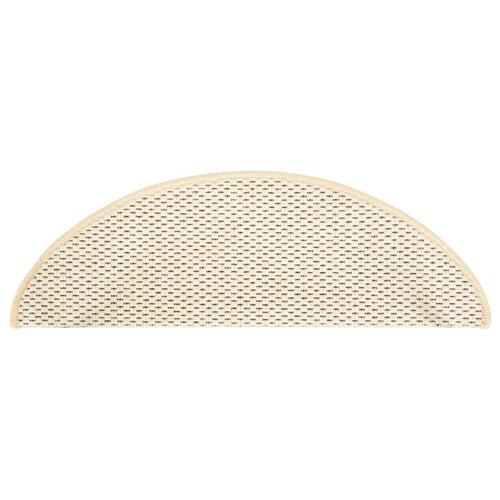 Selvklæbende trappemåtter 15 stk. 65x21x4 cm sisal-look creme