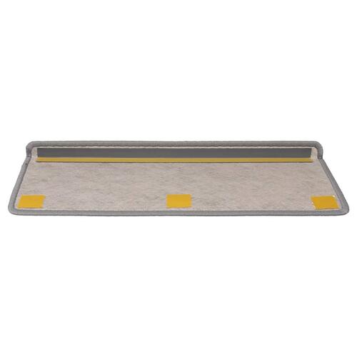 Selvklæbende trappemåtter 15 stk. 65x21x4 cm sisal-look platina
