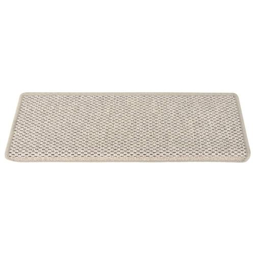 Selvklæbende trappemåtter 15 stk. 65x21x4 cm sisal-look sølv